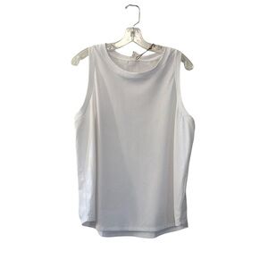 CALIA White Bubble Mesh High Low Tank Top Size 1X